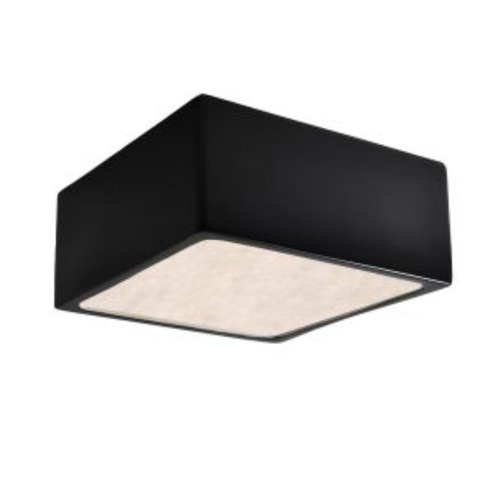 Justice Design CER-6295W-BLK Short Square LED Flush-Mount (Outdoor) in Gloss Black
